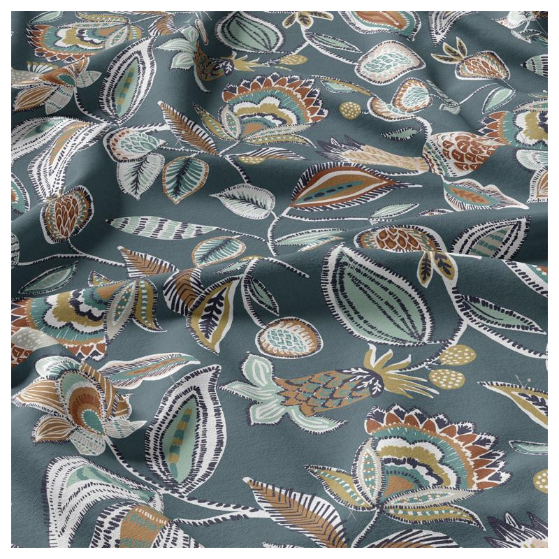 Printed Viscose VAMIKA Slate / Toffee